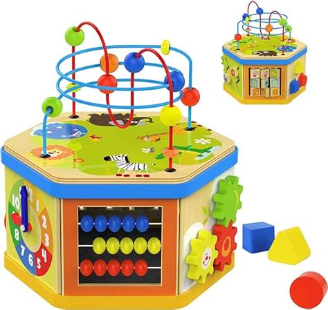 Top Bright Wooden Activity Cube Toy For 1 Year Old Boy And Girl Ts