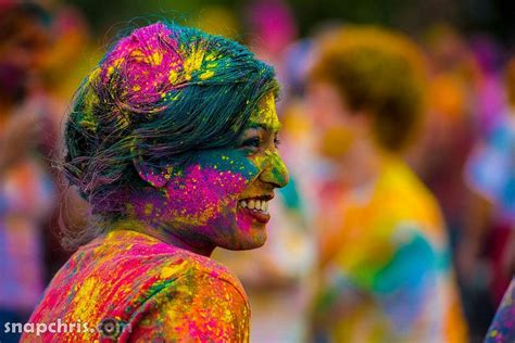Pretty Holi Powder Covered Girl Holi Festival Of Colours Indian