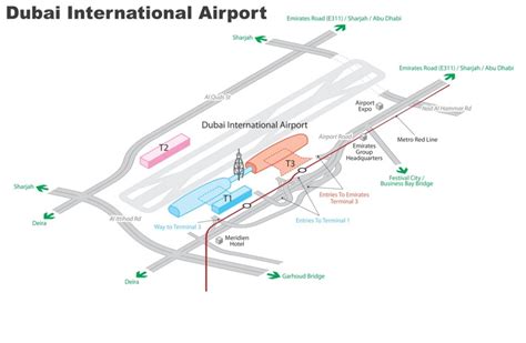 Dubai International Airport Map Dxb