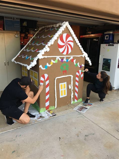 My Girlfriend And I Built A Lifesized Gingerbread House For The Lawn