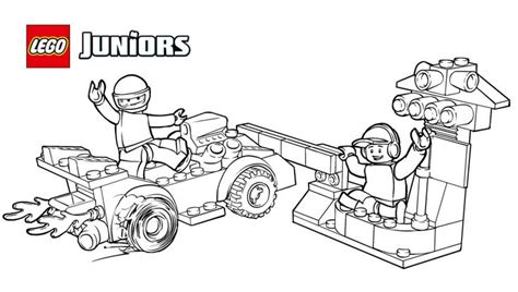 LEGO® Juniors Race-Car Pit Stop Coloring Page | Coloring pages, Race
