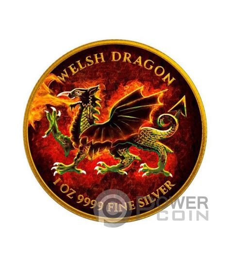 Welsh Dragon Burning 1 Oz Silver Coin 2 Niue 2022