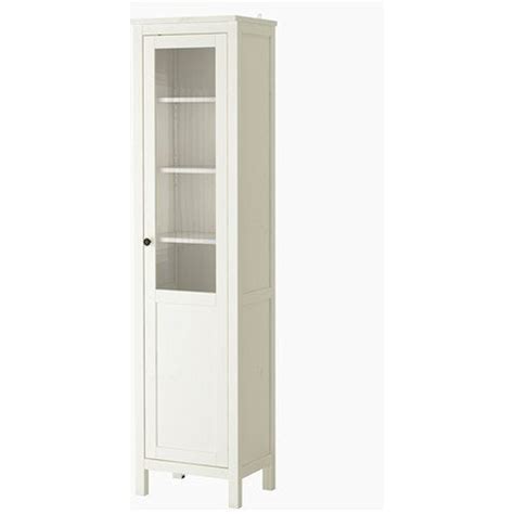 Ikea Hemnes Cabinet With Panelglass Door White Stain 14268235618