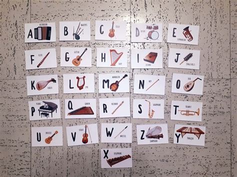 Flash Cards Musical Instruments Alphabet Printable Cards Etsy