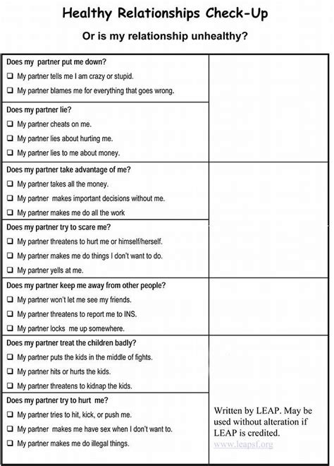 free couples counseling worksheets