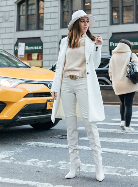 Sydne Style Shows How To Wear Winter White With Turtleneck Sweater And
