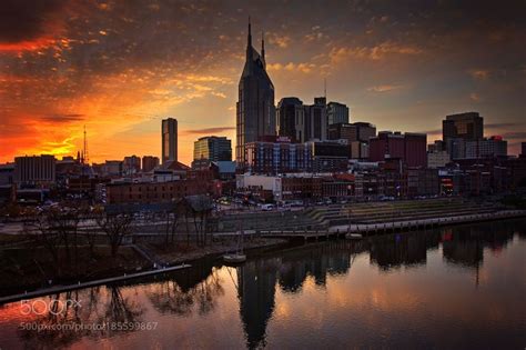 Sunset Over Nashville By Dananaylorwalker Nashville City American