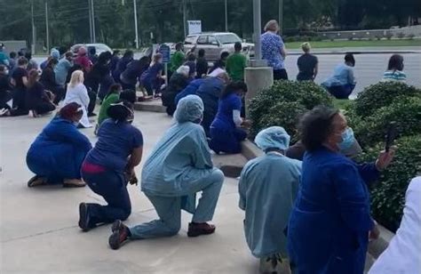 Our Lady Of The Lake Staff Kneel For Almost 9 Minutes In Front Of