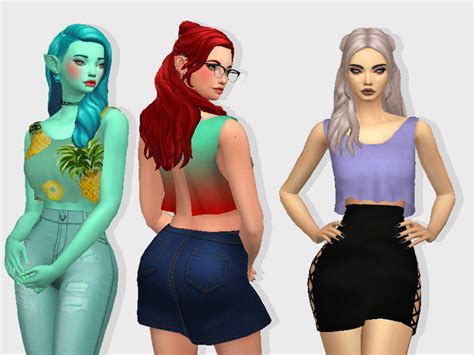 The Sims Resource Trillykes Open Back Crop Top Recolor Mesh Needed