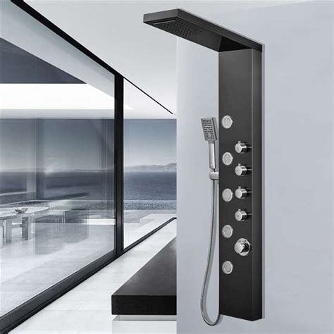 Shower Panel Tower System Muti Function With Led Rain Waterfall Head