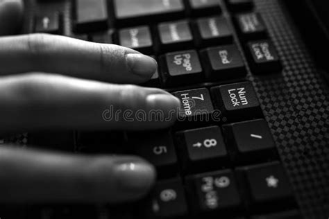 Abstract Hands Typing On Laptop Keyboard Stock Image Image Of