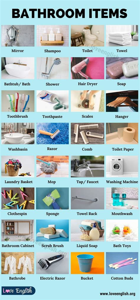 Bathroom Accessories Useful List Of Bathroom Items In Your House Love English