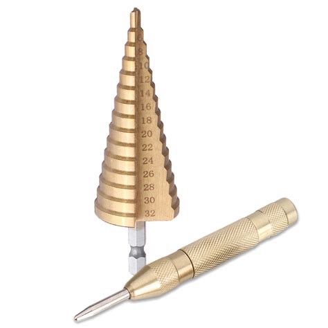 Drillpro 4 32mm Titanuim Coated Hss Step Drill Bit With Automatic