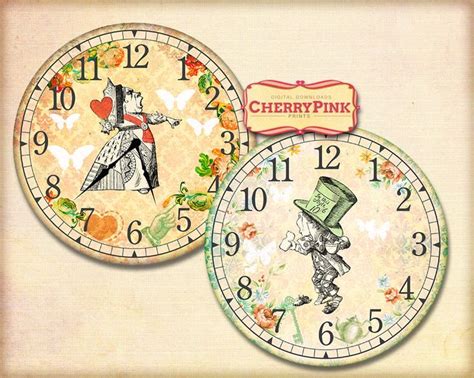 Alice In Wonderland Clock Printable Wonderland Party Props Etsy Uk