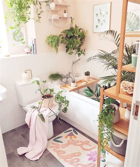 Decorating with your boho bathroom theme is so exciting. Cutest Bathroom 🌷🌿💗..Via:@caffeineandcacti..# ...