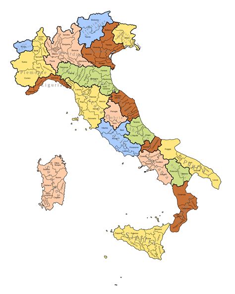 Mapa Włoch Italjarek Włochy Oczami Polaka