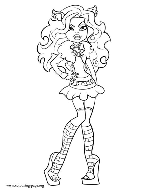 Find this pin and more on movie by coloring & health. Monster High - Clawdeen Wolf coloring page