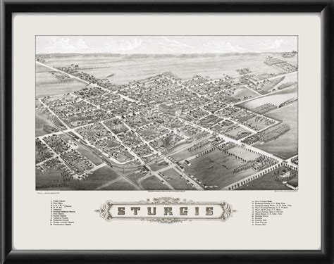 Sturgis Mi 1881 Vintage City Maps