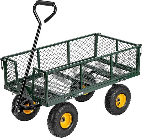 Vivohome Heavy Duty 880 Lbs Capacity Mesh Steel Garden Cart