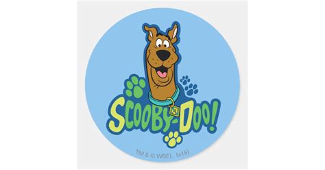 Scooby Doo Paw Print Character Badge Classic Round Sticker