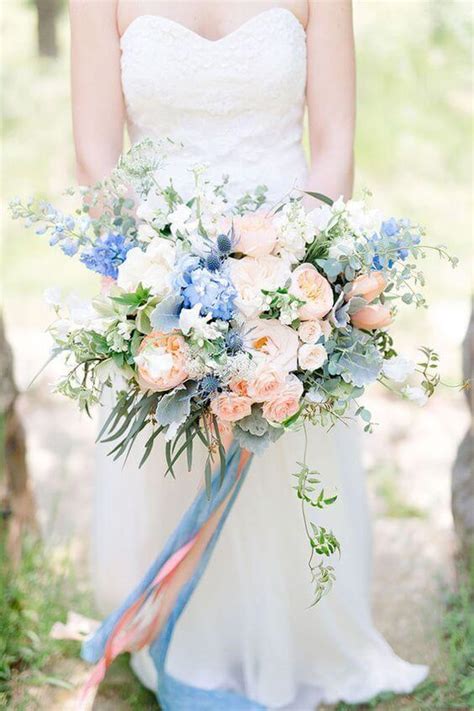 Wedding table decor :don't forget to dress the tabletops with dark blue cloth and set peach napkins on each plate to neatly compliment the theme. Cute Cornflower Blue and Peach Wedding Color Ideas ...