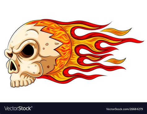 Flames Skull Horror Evil Burn Hot Royalty Free Vector