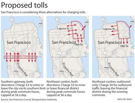 San Francisco Tolls Map Map Of San Francisco Tolls California Usa