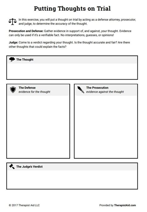 Printable cognitive exercise activities for adults. Worksheet: Cognitive Restructuring | Therapy worksheets ...