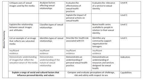 Health Education Level 10 Sexual Health Reliable Rubrics