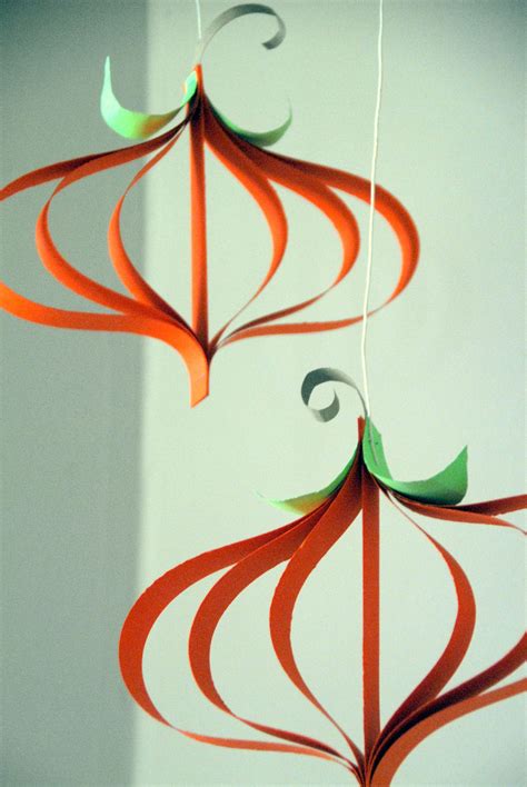 Diy Craft Paper Pumpkin Ornaments Fall Crafts For Kids Paper