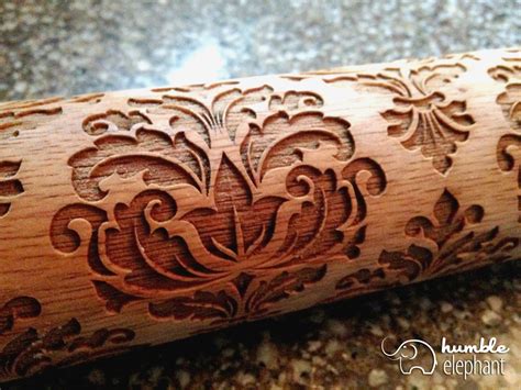 Damask Pattern Laser Cut Wooden Embossing By Humbleelephant