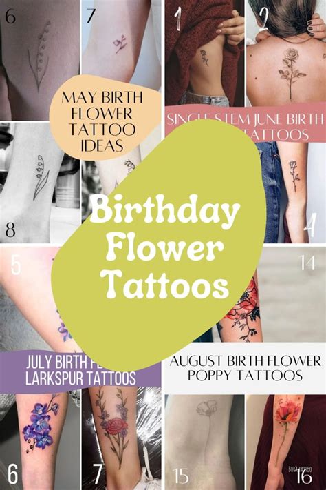 Full Year Of Birth Flower Tattoos Ideas Tattooglee Birth Flower