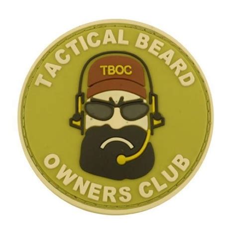 Tactical Beard Owners Club Morale Patch Tan By Acm At Airsoft