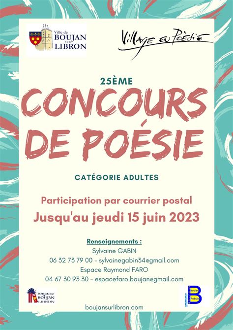 Concours De Poésie 2023 Boujan Sur Libron
