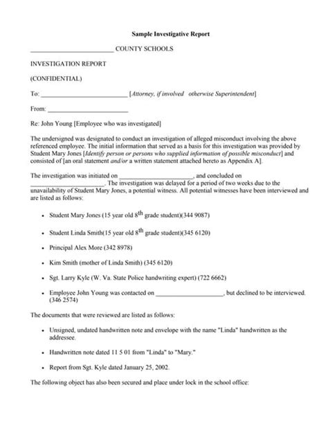 Sample Investigative Report Pdf