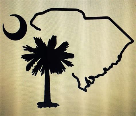 South Carolina State With Palm Tree Decal By Southernboutiquelady
