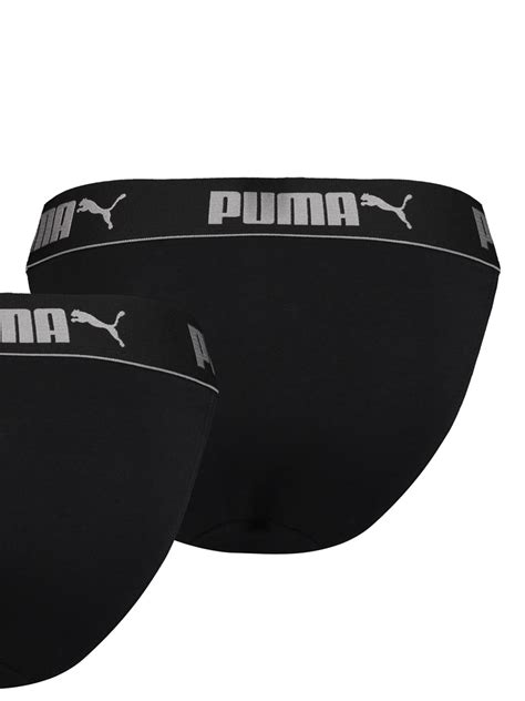 Puma 2erpack Bikini Slip Blacksilver Underwear Underwear Shop