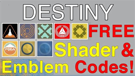 Destiny 26 Codes For Emblems Shaders And Grimoire Cards Wikigameguides Youtube