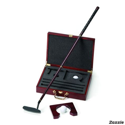Laser Engraved Putter Set And Wood Case Groomsman Ts Dad Golf