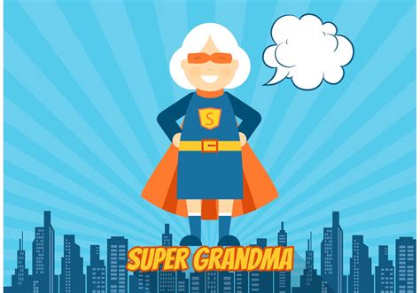 Superhero Grandma Vector 90184 Vector Art At Vecteezy