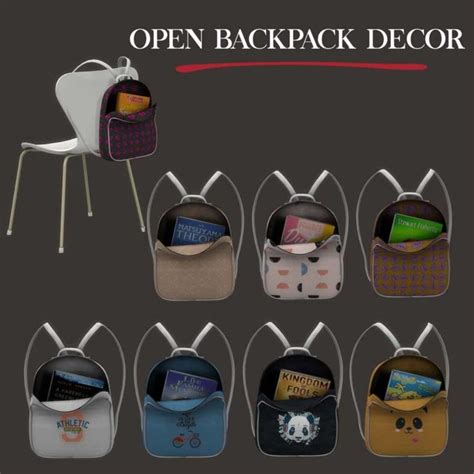 Open Backpack Decor Sims 4 Teen Sims 4 Toddler Sims 4 Game