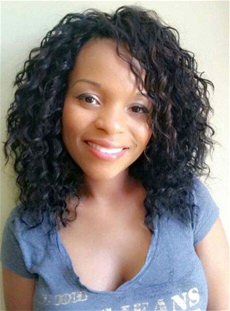 Damaged ends will break off and make your hair shorter! African American Medium Curly Lace Front Synthetic Wigs 16 ...