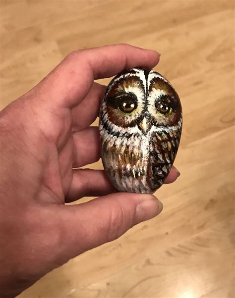Owl Painted Rock Painted Rocks Stone Crafts Stone Painting