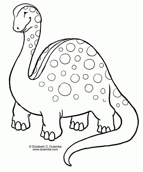 Simple Dinosaur Coloring Pages Free A Small Dino On Coloring Sheet