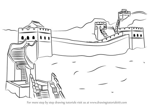 Step By Step How To Draw Great Wall Of China