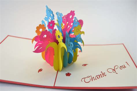 Thank you cards are best written by hand, but that doesn't mean you can't compliment it with quality printing! 3D Cards Thank You Card Flower Box Card Pop Up Card 3D