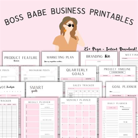 Boss Babe Business Planner Business Planner Printable Pdf Etsy