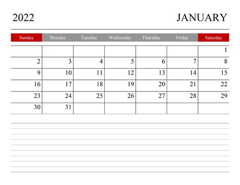 Year Calendar 2022 Printable Free Australia Calendar For January 2022