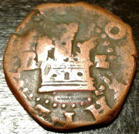 Rare Pirate Spanish Copper Reale Cob Coin Of King Philip Pirate