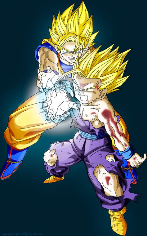 Father Son Kamehameha Colored By Jamalc157 On Deviantart